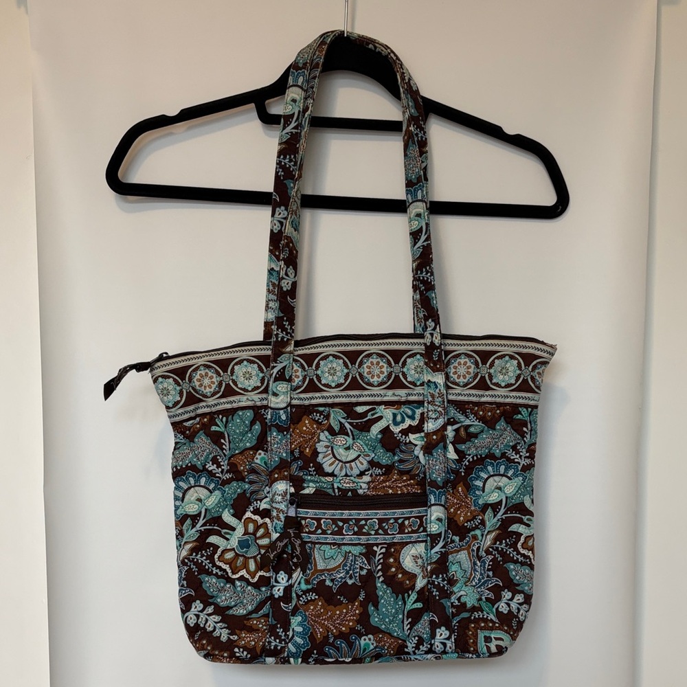 Vera Bradley Java Blue Floral Patterned Tote Bag - image 1